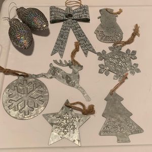 Silver Christmas ornaments